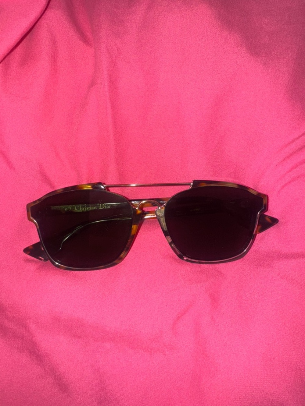 Dior Tortoiseshell Frame Sunglasses with Dark Lenses